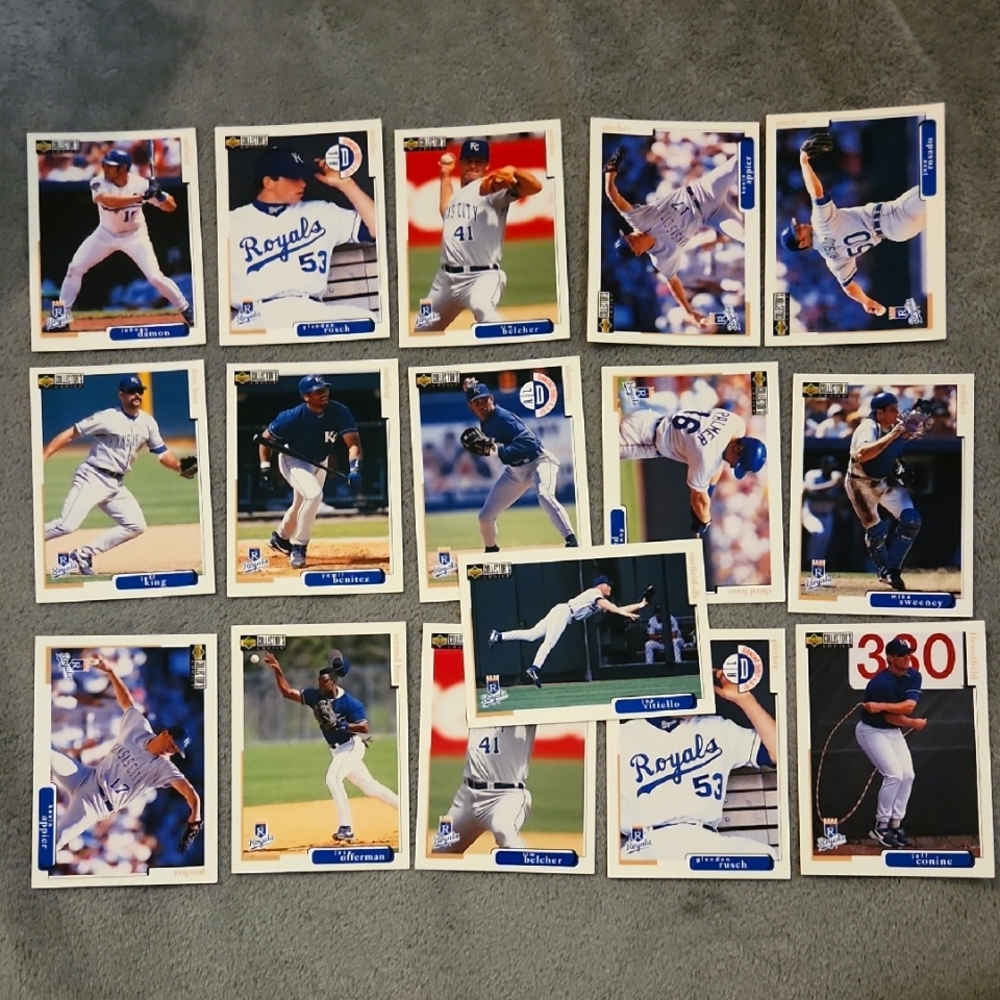 Vintage 1998 Upper Deck Royals Baseball Trading Cards - Picture 1 of 16